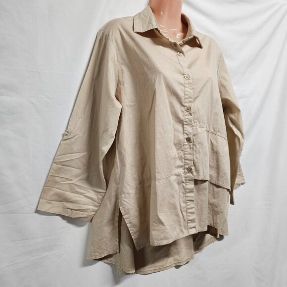 Acqua & Limone Lagenlook Layered Asymmetric Top Tunic Blouse Shirt One Size - Picture 5 of 11